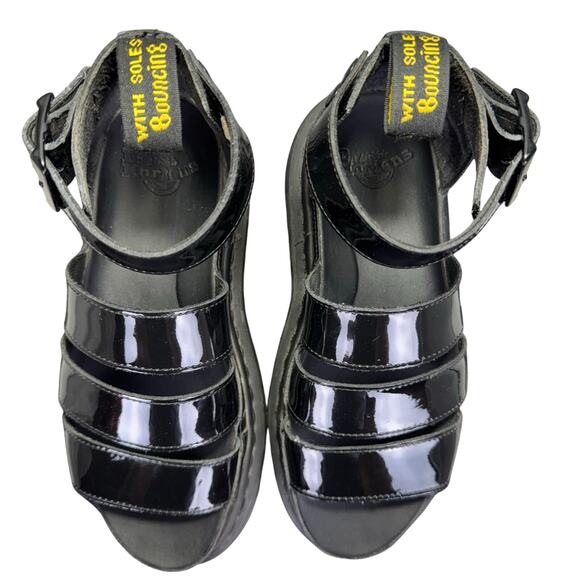 Dr. Martens The Clarissa II Patent Leather Strap Gladiator Sandals Size 6 US - Picture 5 of 8
